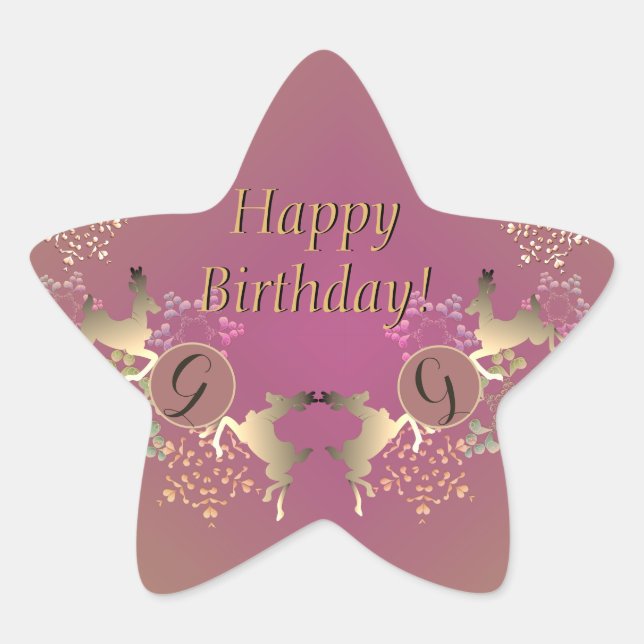 Étoile Reindeer Purple Votre Sticker De Texte (Devant)