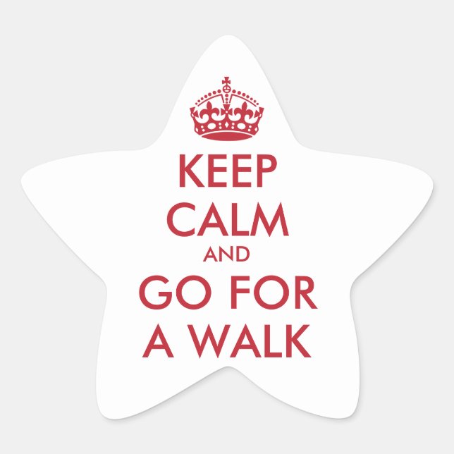Étoile Restez calme et partez à la marche - Sticker (Devant)