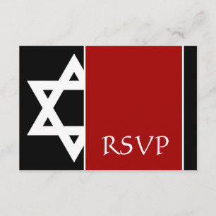 Etoile rouge et noire de David Bar Mitzvah RSVP