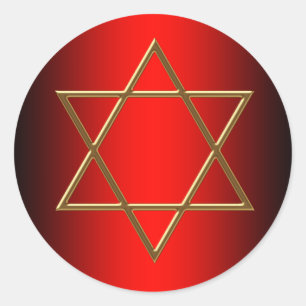 Étoile rouge et or de David Bar Mitzvah Stickers