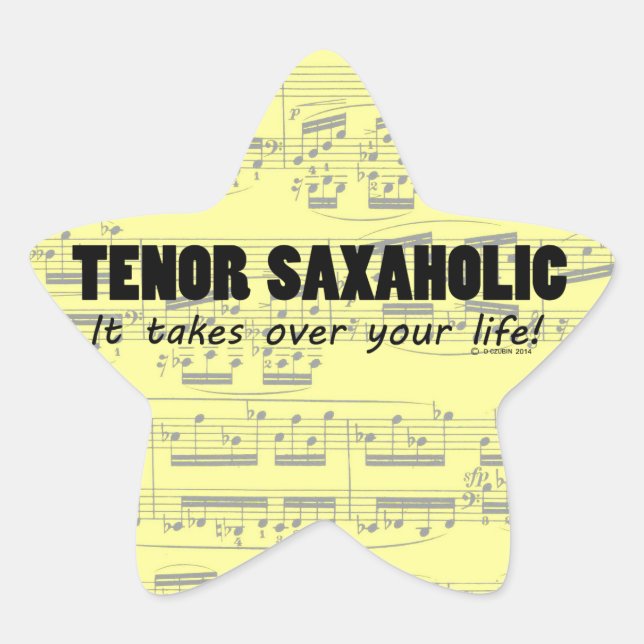Étoile Saxaholic Tenor Sticker Life Star (Devant)
