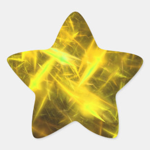 Étoile Sticker Abstrait Fractal Jaune éclaircissant