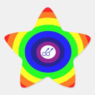 Étoile Sticker arc-en-ciel rond pour hommes gays