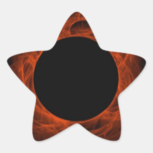 Étoile Sticker Arrière - plan fractal rouge et noir