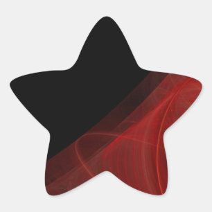 Étoile Sticker Arrière - plan fractal rouge et noir