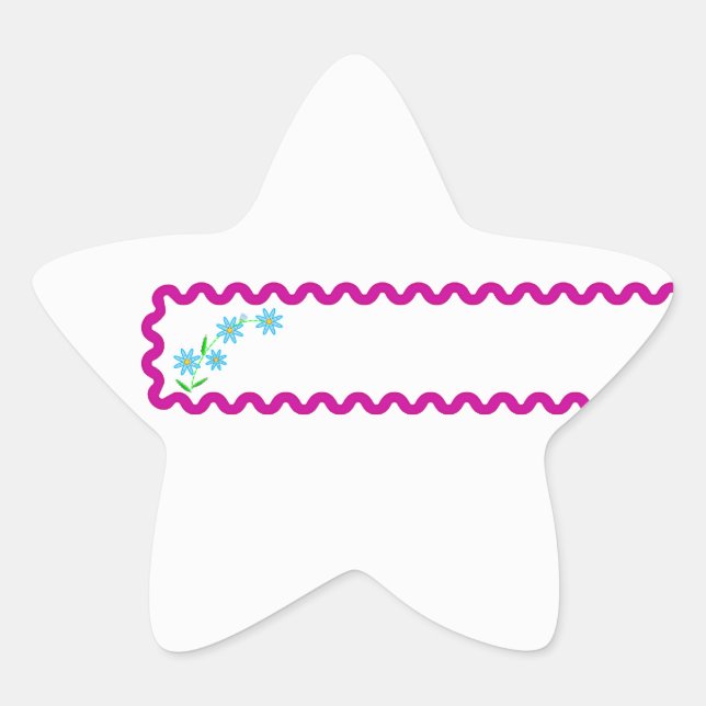 Étoile Sticker Arrière - plan Star Fleurs bleues (Devant)