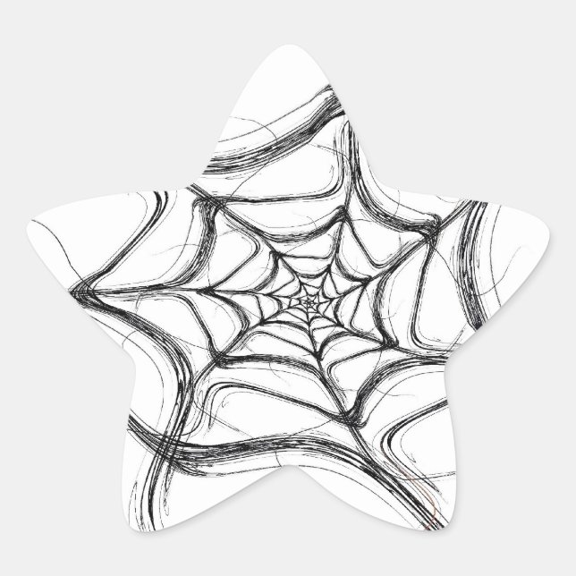 Étoile Sticker Arrière - plan Web Fractal Spider Star (Devant)