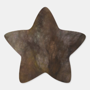 Étoile Sticker Black & Brown Abstrait Fractal Star