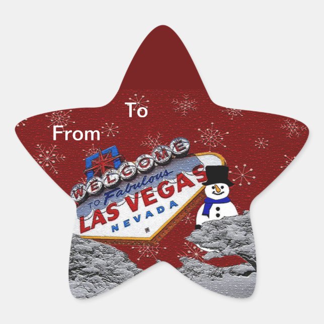 Étoile Sticker cadeau de Noël Las Vegas (Devant)