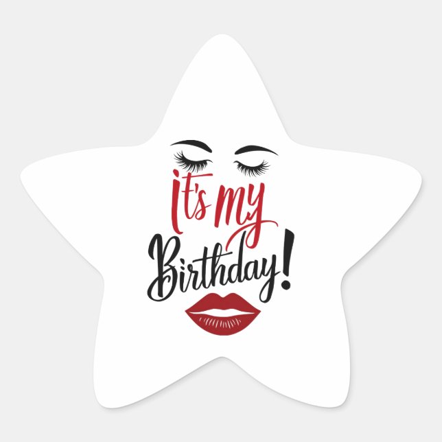 Étoile Sticker - C'est mon anniversaire (Devant)
