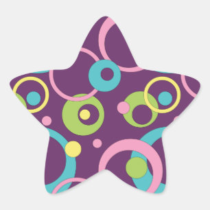 Étoile Sticker de cercles pourpres funky