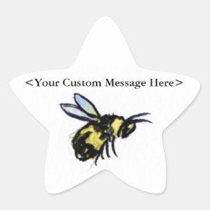 Étoile Sticker de l'art de l'abeille Customisée au miel