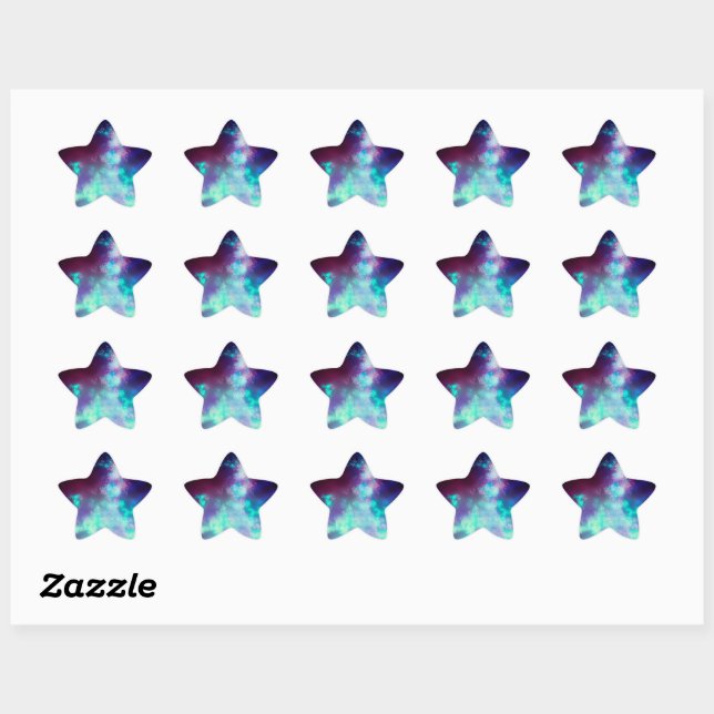 Étoile Sticker Emerald Night Sky Neon (Feuille)
