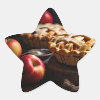 Étoile Sticker en forme d'étoile avec pommes et tartes Ap