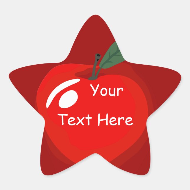 Étoile Sticker en forme d'étoile rouge pomme enseignant (Devant)