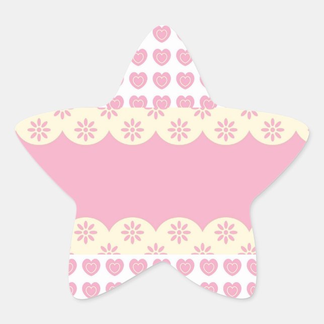 Étoile Sticker Eyelet Star Coeur Rose (Devant)