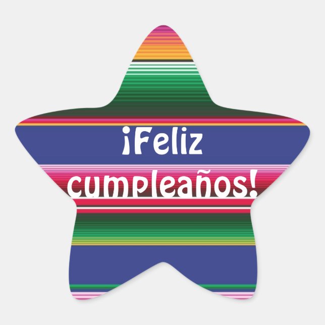 Étoile Sticker Feliz Cumpleanos (Devant)