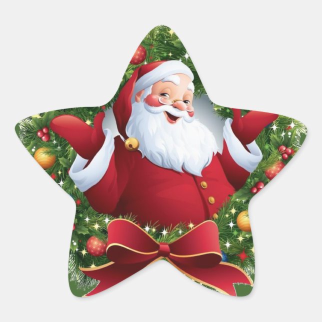 Étoile Sticker Festin Santa Claus Christmas Wreath Star (Devant)