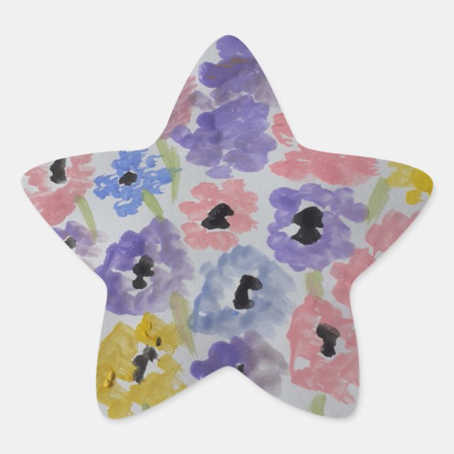 Étoile Sticker Fleur sauvage d'été (Devant)