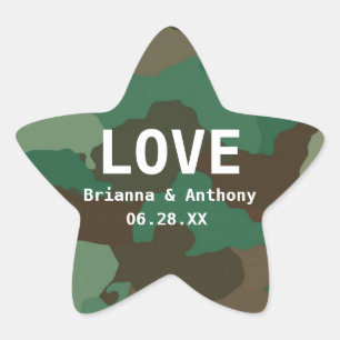 Étoile Sticker Mariage Camouflage Star Love personnalisé
