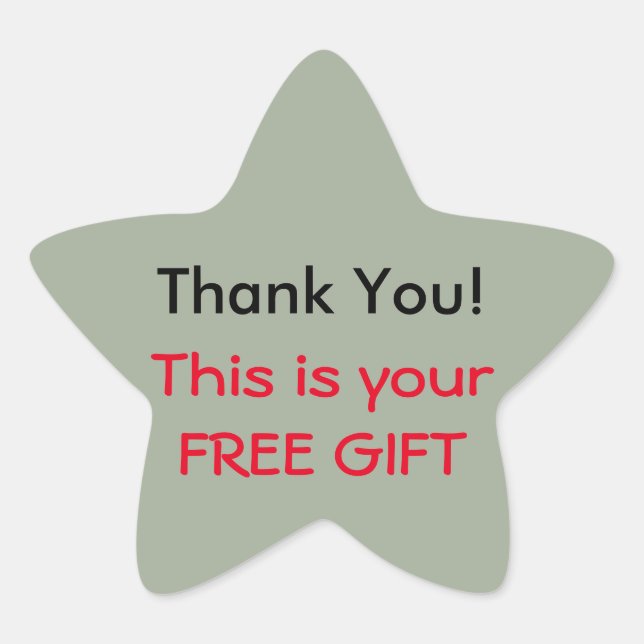 Étoile Sticker Merci (cadeau gratuit) (Devant)