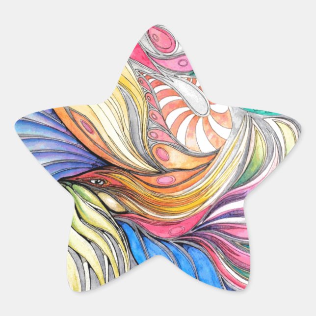 Étoile Sticker Phoenix Fronds Star (Devant)