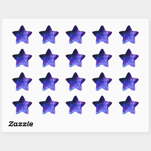 Étoile Sticker Sky Blue Sapphire de nuit (Feuille)