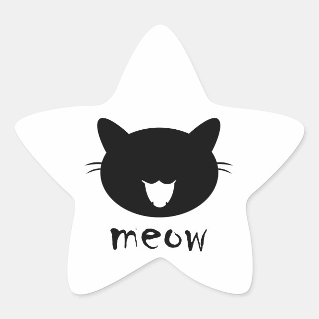 Étoile Stickers chat meow (Devant)
