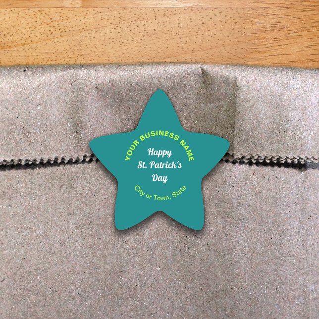 Étoile Teal Green Saint Patrick Business Star Sticker (Créateur téléchargé)