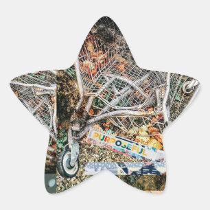 Étoile Unique sticker Run Over Shopping Cart