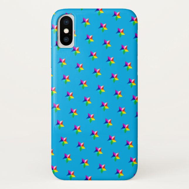 étoiles arc-en-ciel sur aqua Coque-Mate coque ipho (Dos)