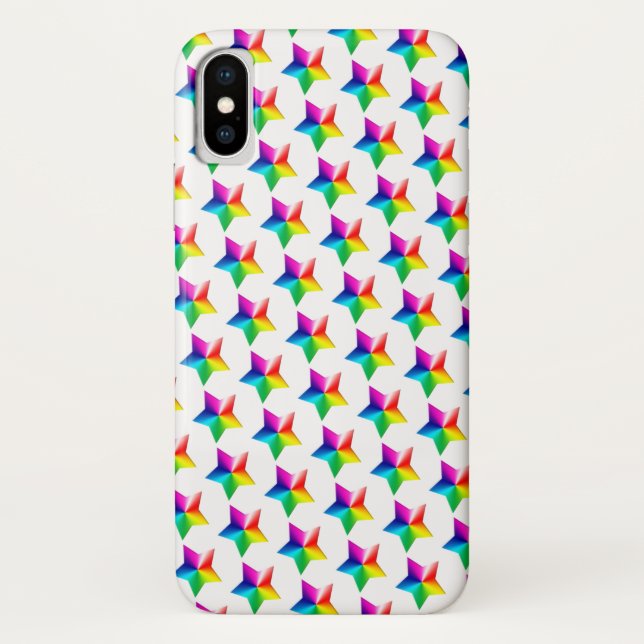 étoiles arc-en-ciel sur Coque blanc-coque iphone M (Dos)