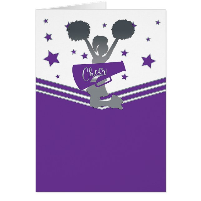 Étoiles Argentées Violettes de Cheer-leading Merci (Devant)