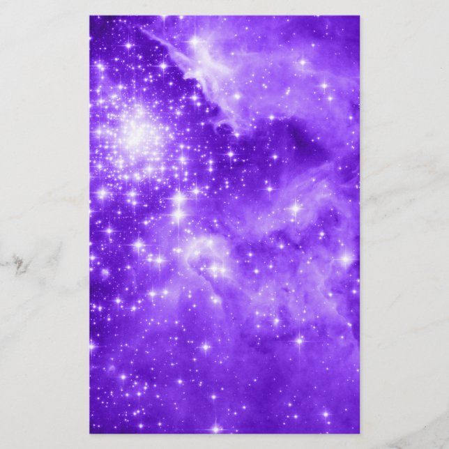 Étoiles blanches brillantes et violettes violettes (Devant)