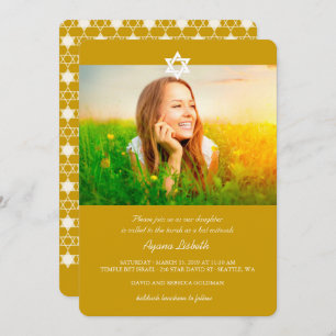 Étoiles Blanches Modernes De David Invitation Bat