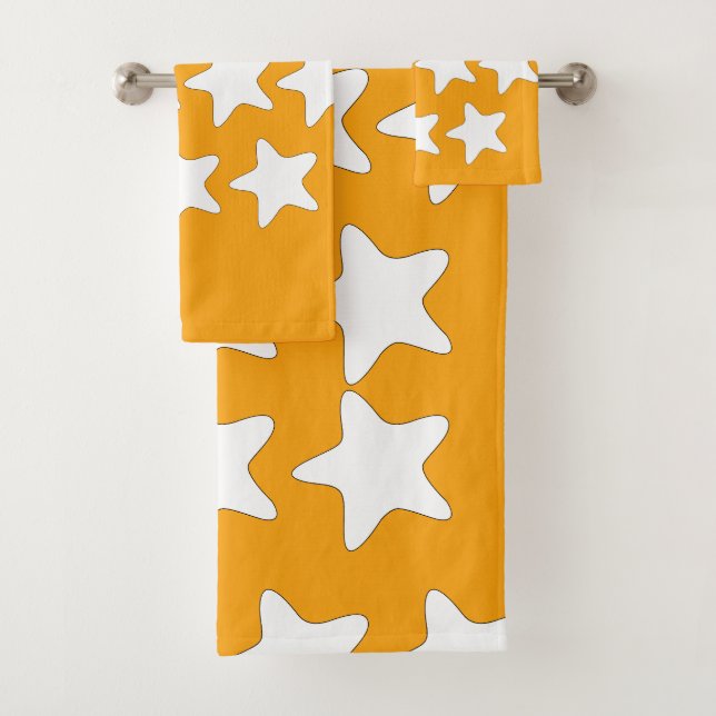 Étoiles Blanches Sur Orange (En situation)