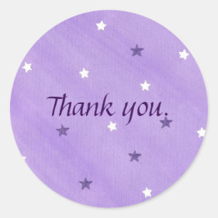 Étoiles blanches violettes sur Stickers Merci de l
