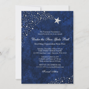 Étoiles Bleues Argent Étoiles Gala Ball Invitation
