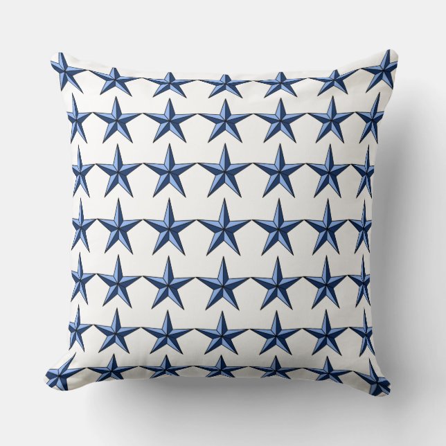 Étoiles bleues patriotiques sur Coussin d'accentua (Recto)