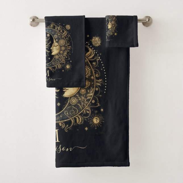 Étoiles céleste de la lune de soleil monogramme (En situation)