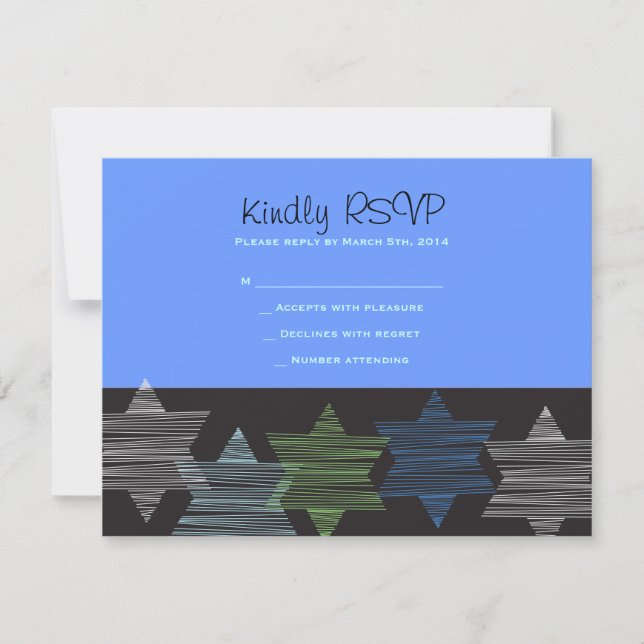 ÉTOILES CONNEXION Bar Bat mitzvah Carte de récepti (Devant)