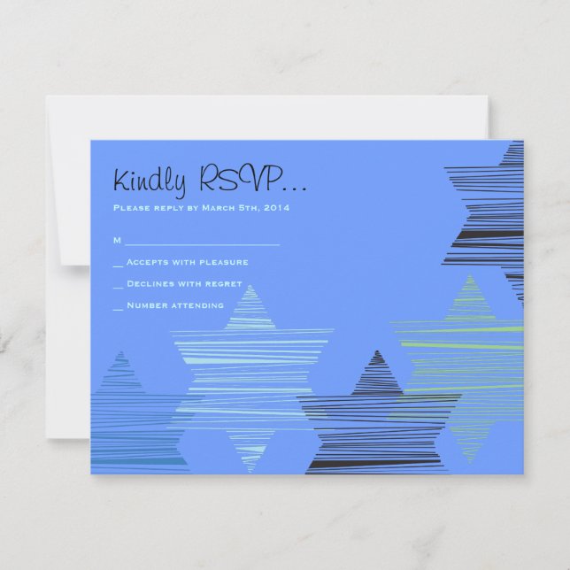 ÉTOILES CONNEXION Bar Bat mitzvah Carte de récepti (Devant)