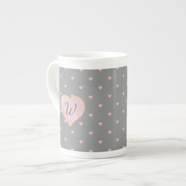 Étoiles dans les coeurs sur Gray Spécialty Mug (Devant gauche)