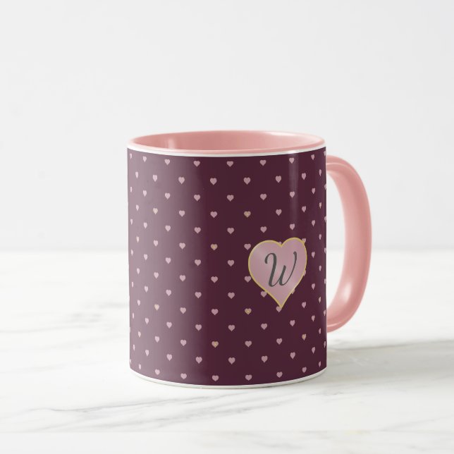 Étoiles dans les coeurs sur Port Mug (Devant droit)