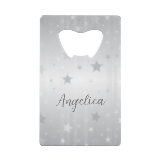 Étoiles d'argent moderne cool élégant Élégant méta (Devant)