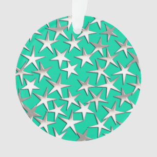 étoiles d'argent sur turquoise