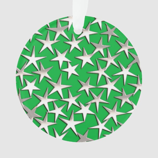 étoiles d'argent sur vert émeraude (devant)
