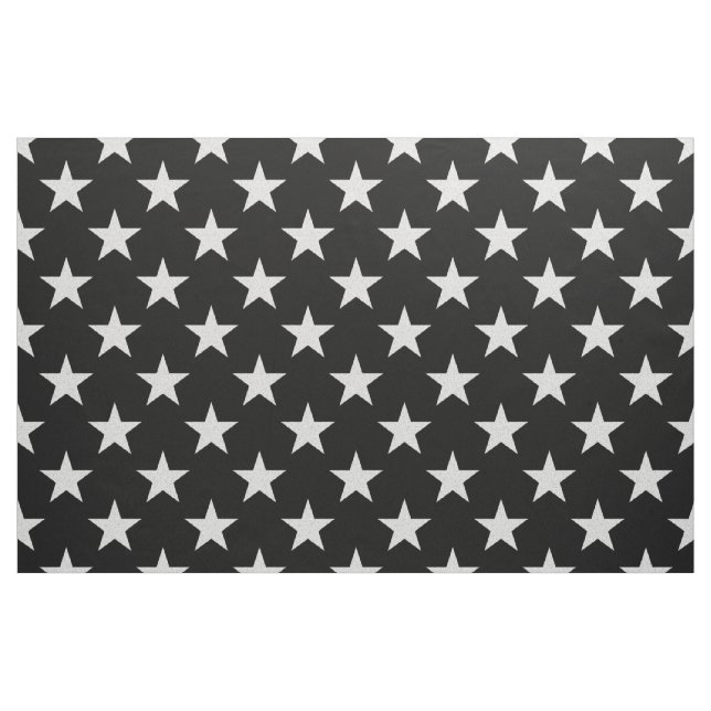 Étoiles de blanc sur le tissu noir d'arrière - (Fat Quarter)