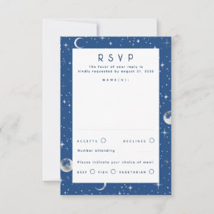 Étoiles de Foil argenté Mariage céleste RSVP