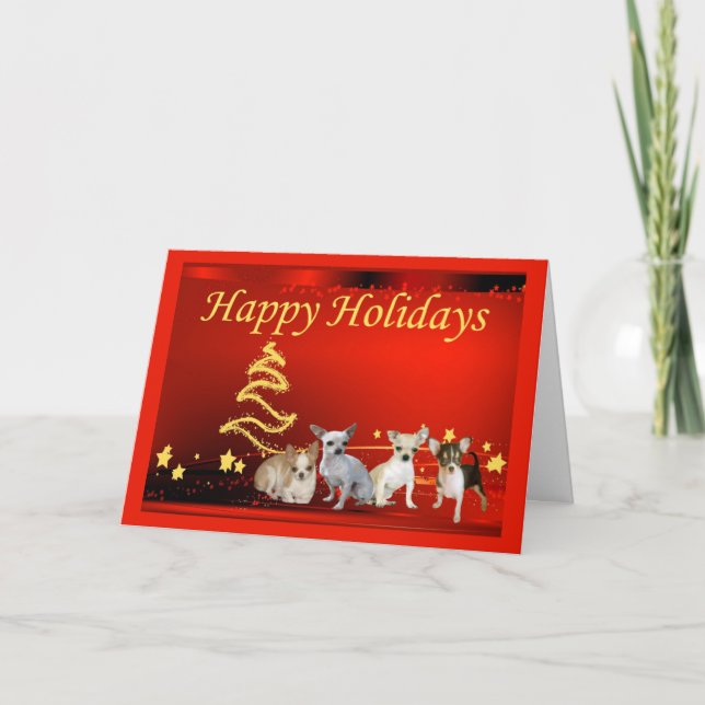 Étoiles de la carte de Noël Chihuahua (Devant)